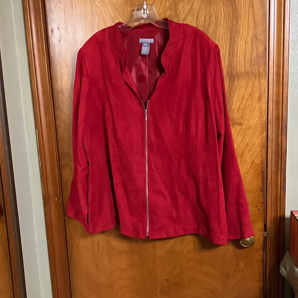 Laura Scott Vibrant Red Bomber Jacket